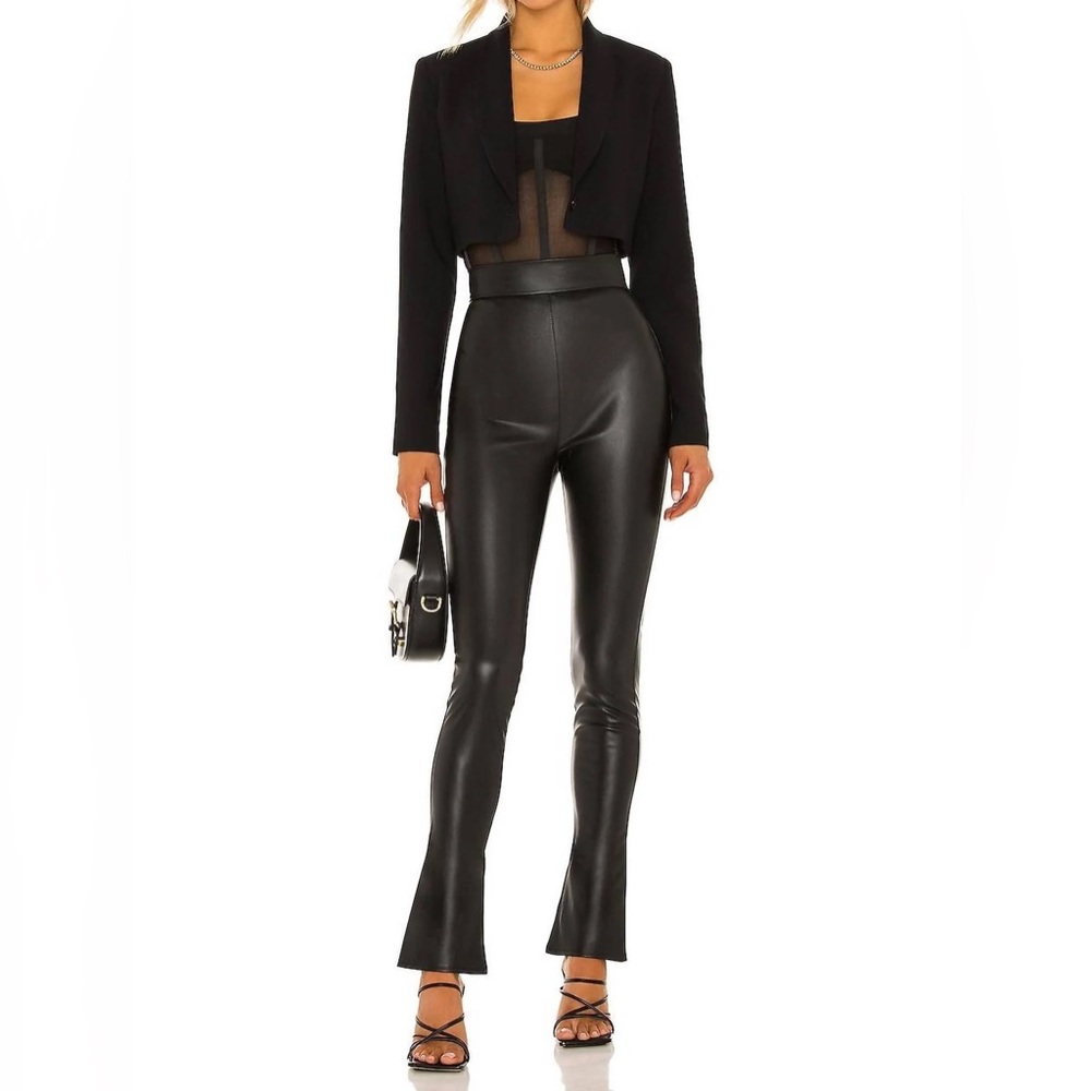 Misha Aubrey High Rise Pant - Elegant Black Skinny Leather Pants